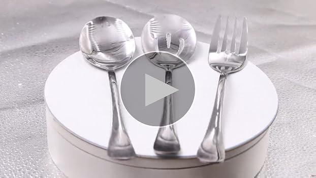 Iwataya 純銀製　スプーンセット 6本 専用ケース付き Amazon.com | Ymeibe Salad Spoon and Fork Stainless Steel