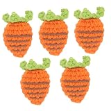 DIKACA 5 Stück Fruchtclip -Schlüsselbund Herstellung Ornamente kleine gestrickte Karotte Karotten brosche Dekoration selber Machen kartenhängend Broschen DIY Charme Garn