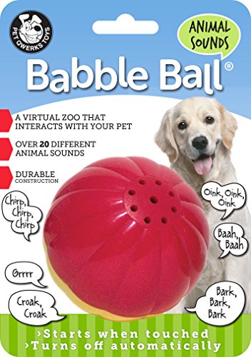 Pet Qwerks Animal Sound Babble Ball Interactive Dog Toys - Flashing Motion Activated