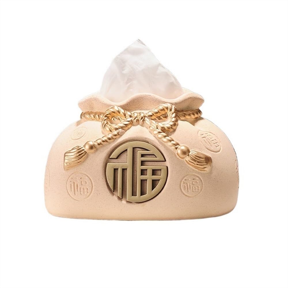 Tissue Case Chinese-style Tissue Box Cover Ceramic Holder Decorative for Vanity Toilet Tank Dresser Night Stand Table Tissue Dispenser