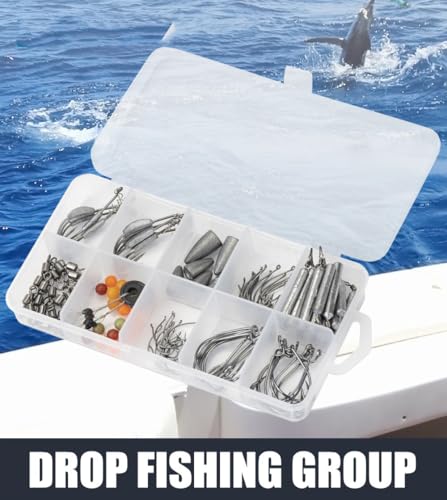 Kit de pesca con 123 piezas de pesos y anzuelos miniatura 3