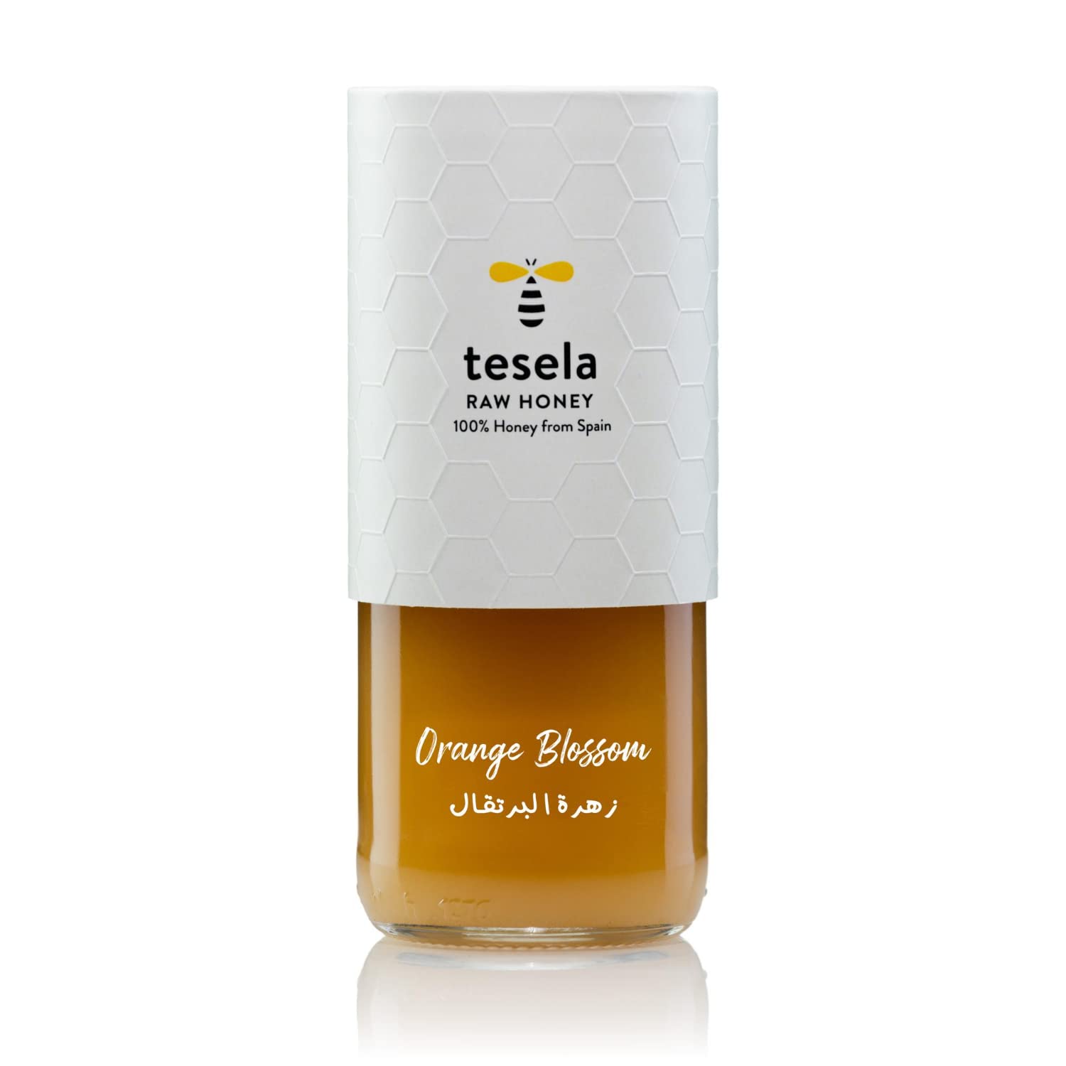 Tesela Orange Blossom Pure Raw Honey (320g), Certified, Authentic, Non-GMO, No Additives, 100% Made in Spain