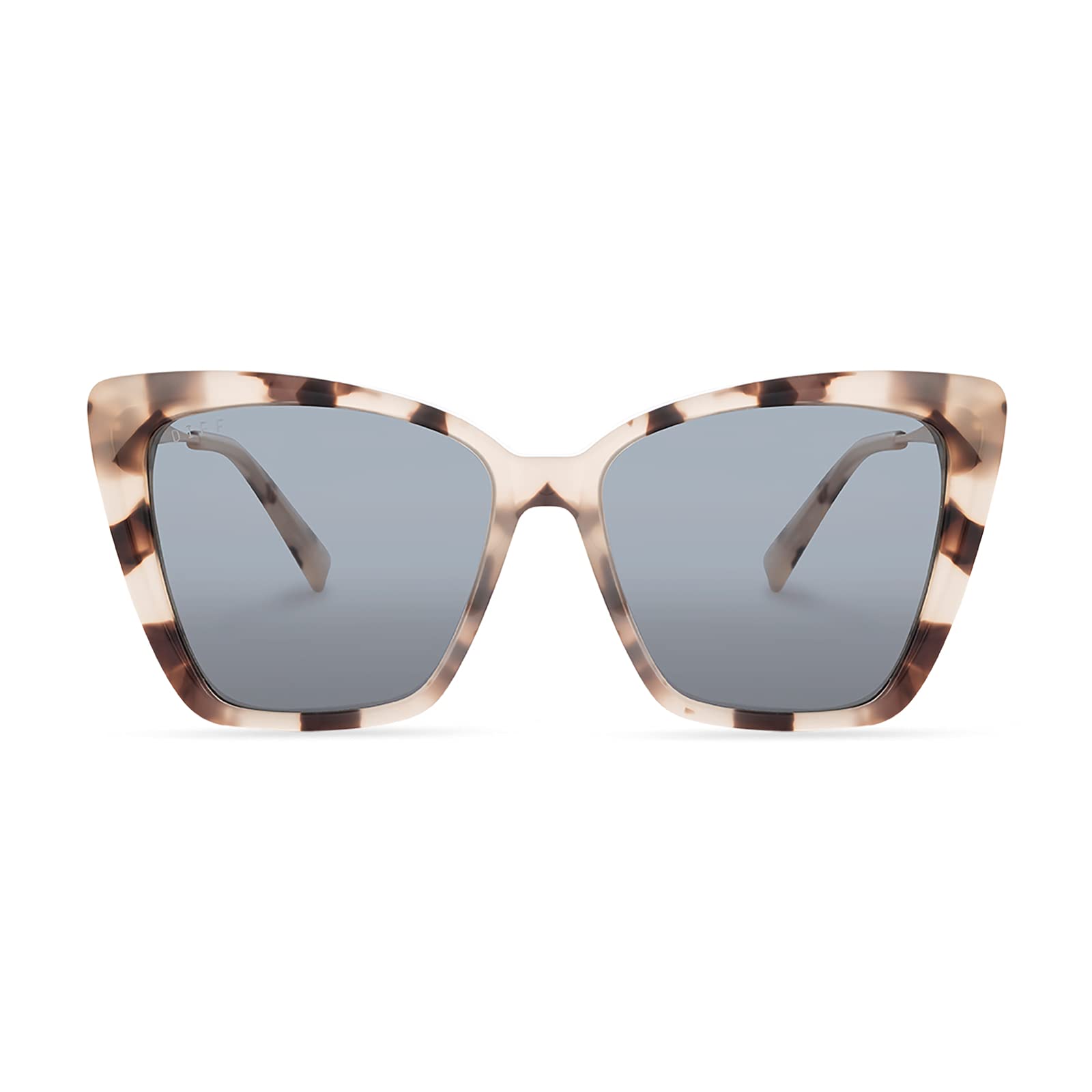 Becky II Cream Tortoise Oversized Cat Eye Sunglasses for Women | Fashionable & Stylish Frame | 100% UV Protection, Cream Tortoise + Grey, Medium