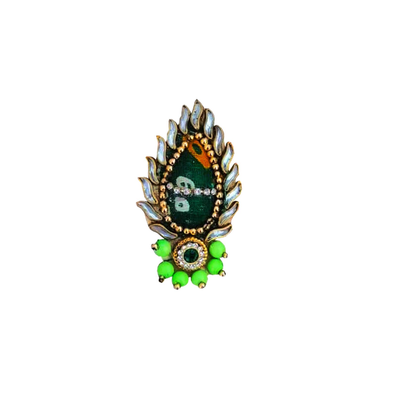 Buyent ® handmade green flower brooch men Lapel Pin For Men Blazer Suit Sherwani jodhpuri suit blazer wedding gifts for men women (Bandhej Brooch)-image-37