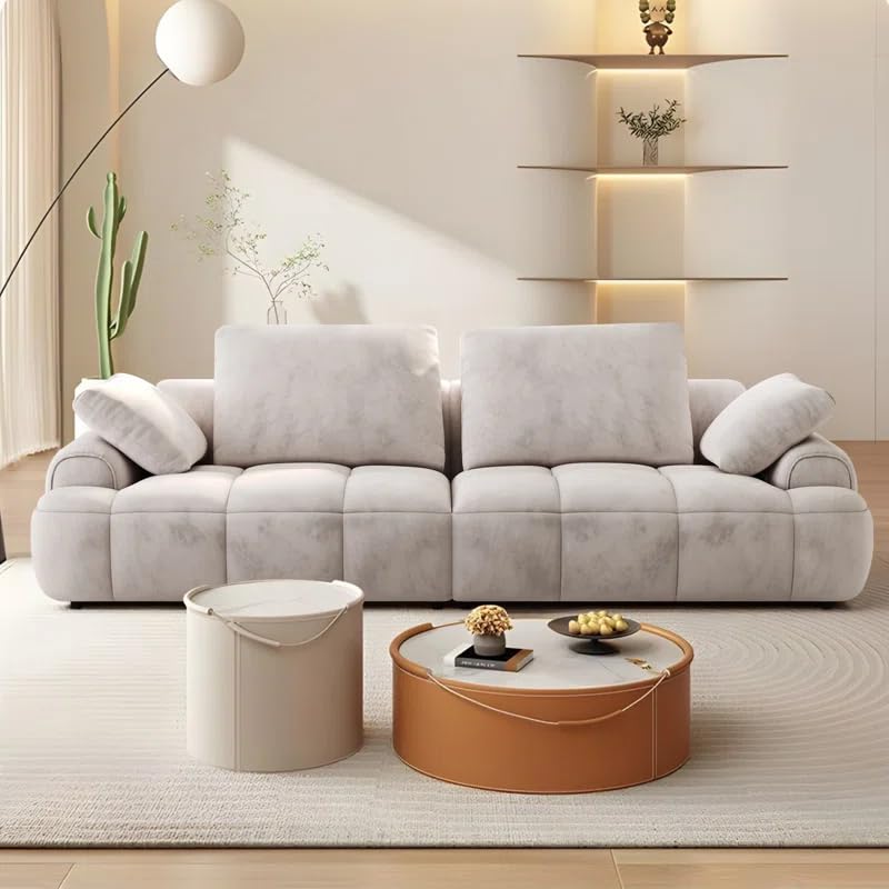 Image of LEGACY OF COMFORT Irmak 85.83'' Upholstered 3 Seater Sofa Three Seater Sofa for Living Room Hotels & Offices (Beige)