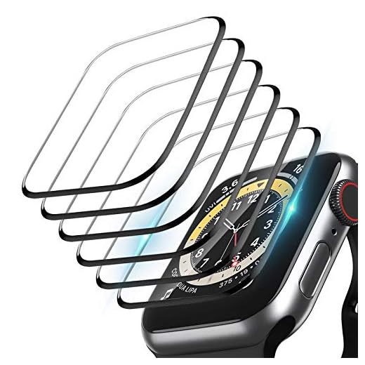 6 Pack Screen Protector For Apple Watch Series 6/SE/5/4 44mm, 3D Curved Full Coverage HD Ultra Bubble Free Waterproof Anti-Shatter Scratch-resistant Screen Protector Film For iWatch SE/6/5/4 44mm