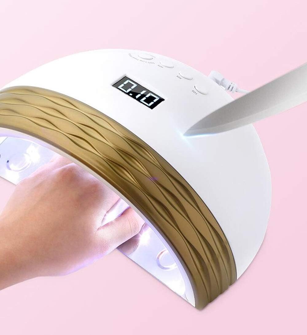 ZYLE Nail Phototherapy Machine Fast Nail Lamp, Nail Beauty Tool, Timing Design Nail Whitening (Color : Gold) : Beauty & Personal Care