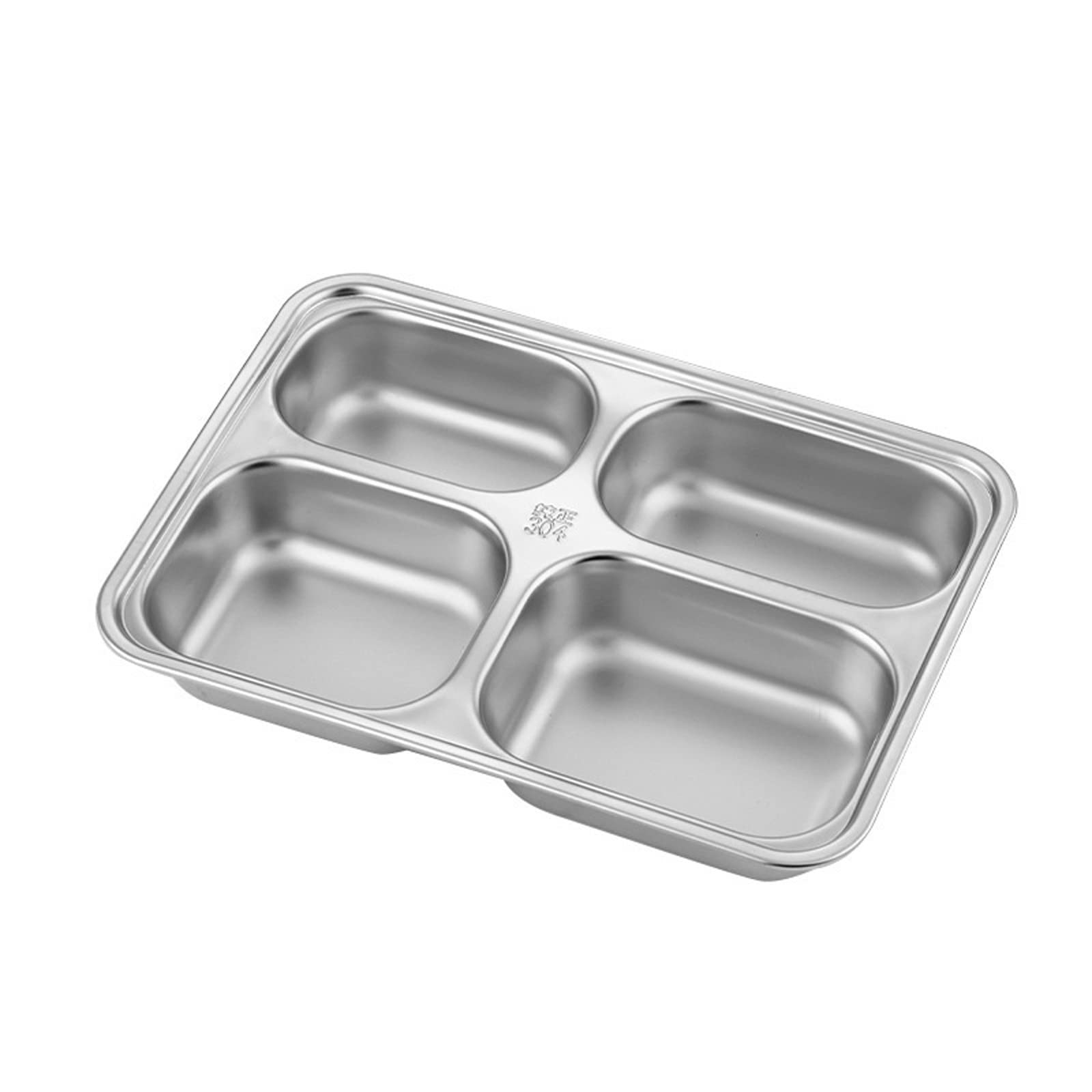 VELPEN Dinner Plates Stainless Steel Dinner Plate Divided Lunch Box With Lid Adult Canteen Factory Rice Plate Kitchen Supplies