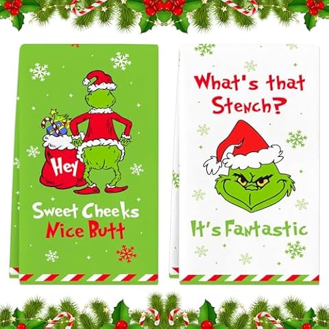 Lets Joy Pack of 2 Christmas Kitchen Towels Cover