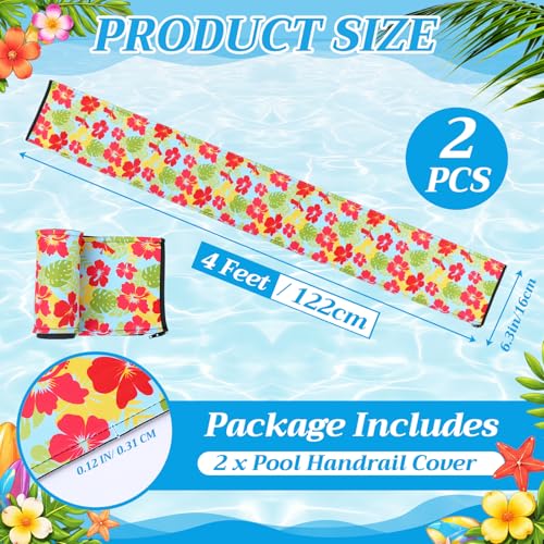 2 fundas tropicales para barandilla de piscina 4 pies miniatura 2