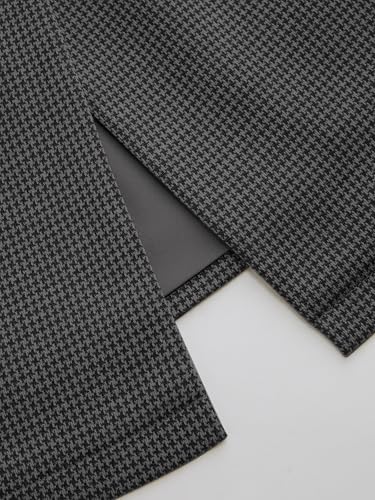 CIDER Houndstooth Button Down Shirt Women Collared Short Sleeve Blouse Peter Pan Collar Oversized Fit Regular Length4