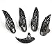 False Nail Punk Style Clear Crystal Claw Paw Talon Finger RING Knuckle Bend Fingertip Finger Claw Ring Set of 5 Pcs (Black)