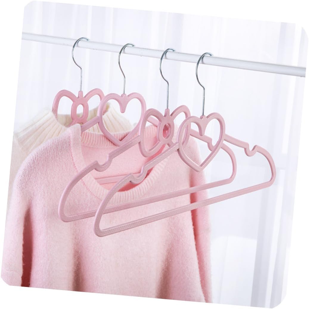 10pcs Pink Clothes Hangers Coat Hanger Stand No Edge Design Style