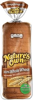 Nature's Own 100% Whole Wheat Bread 20 oz Loaves, 2 Ct Pack of 3 - Healthy Whole Grains, No Artificial Preservatives