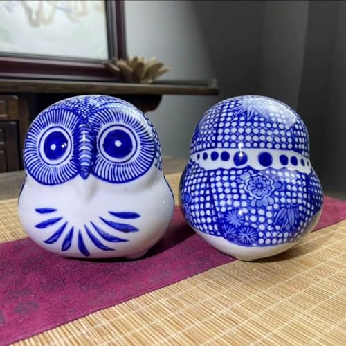 Estatua de Búho para Decoración de Hogar Azul miniatura 2