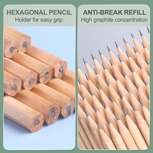 Lápices de madera hexagonales 2B Pack 12 pcs miniatura 3