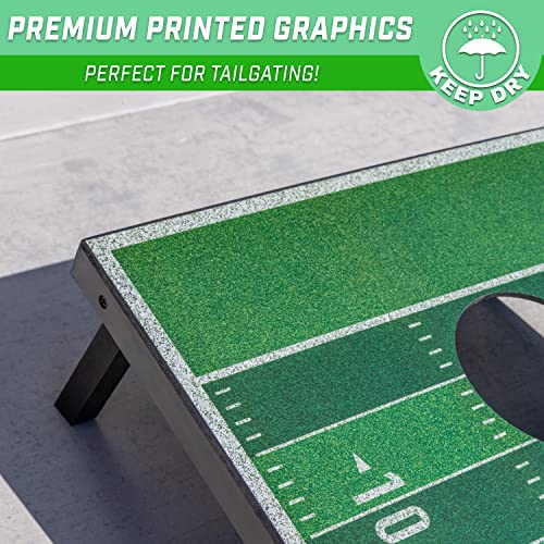 Image of GoSports Classic Cornhole Set - Includes 8 Bean Bags, Travel Case and Game Rules (Choose Between Classic, American Flag, and Football Designs)