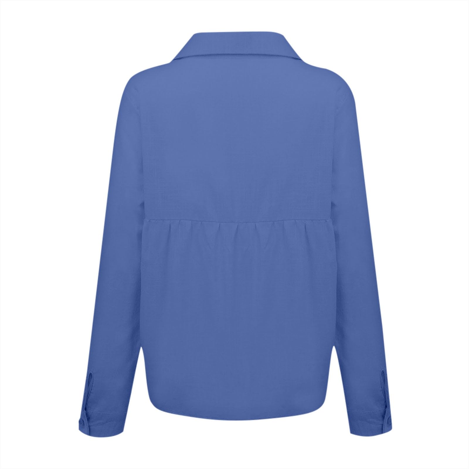 Camicie da donna in garza estiva abbottonate allentate 2025 leggere alla moda tinta unita a maniche lunghe abiti in lino casual vestibilità ampia tuniche in mussola oversize con colletto primaverile