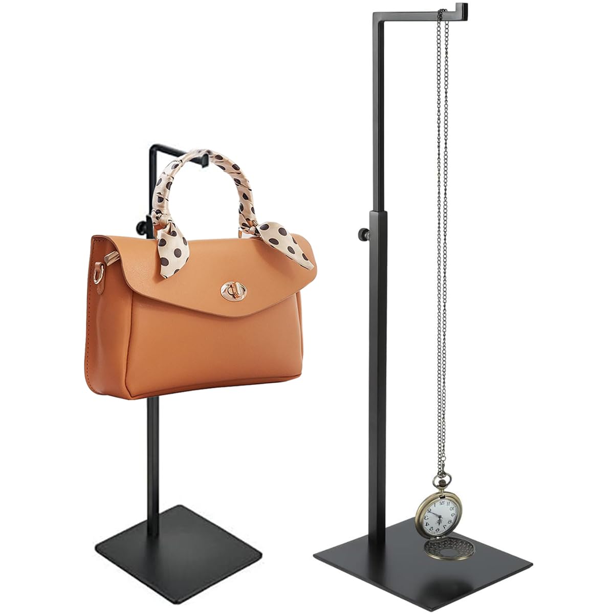 OUYULAI 2 Pack Metal Adjustable Handbag Rack Single Hook Holder For Boutique Store, Purses Wig Jewelry Bags Handbag Display Stand Holder, Black