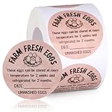 500 calcomanías para cartón de huevos frescos de granja, huevo de