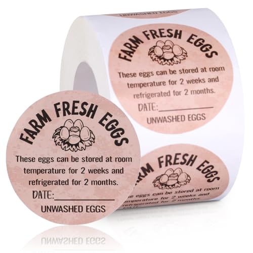 500pcs Farm Fresh Egg Carton Stickers, 2in
