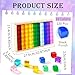 TANEMUDO 120 Pcs Acrylic Gem Cubes Blocks Translucent Colors Rainbow Building Cubes with Wooden Storage Box for Sensory Training Stacking Toys Educational Crystal School Birthday Gift (10 Colors)