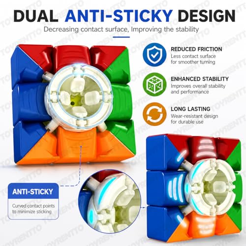 Image of MoYu RS3M 2020 Magnetic Speed Cube 3x3 Stickerless | Smooth & Fast Turning | Professional Puzzle Cube for Kids & Adults