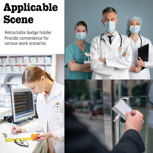 Sixrip PYX171 Music Therapist Retractable Glitter Badge Reel With Alligator Clip, Funny Rainbow Badge Holder Gift thumb #5