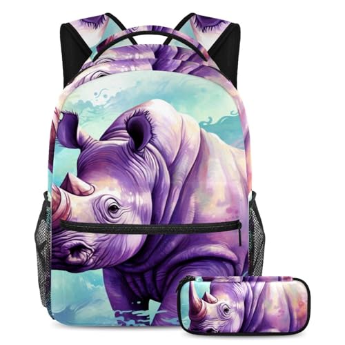 Ensemble de cartables Art Rhino Pattern 46 pour la rentrée des classes et les sorties