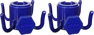 AMMSUN 2 Pack Beach Umbrella Hanging Hook, 4-prongs Plastic Umbrella Hook Hanging for Towels/Hats/Clothes/Camera/Sunglasses/Bags-Durable, Fit for Beach,Camping Trips Blue