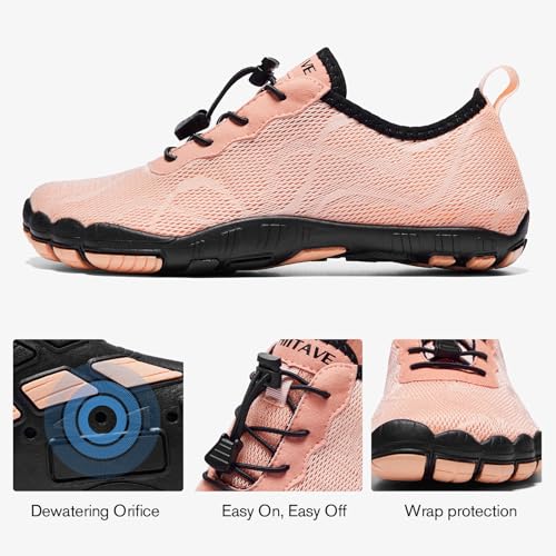 Image of hiitave Womens Water Shoes Quick Dry Barefoot for Swim Diving Surf Aqua Sports Pool Beach Walking Yoga
