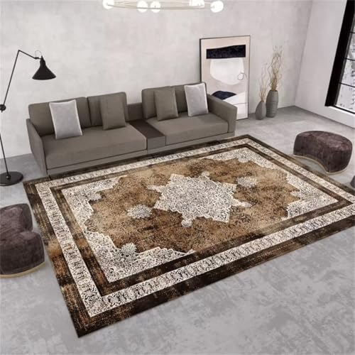 Tapis lavable en machine marron 70x140cm pour jeu de bébé et salon - 2