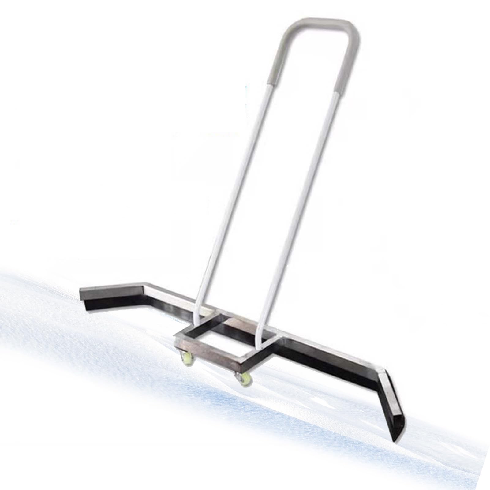 Raclette de tennis pour évacuer l'eau du parking et de la terrasse en bois