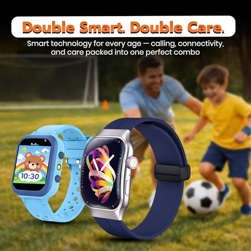 Image of PunnkFunnk Smart Watch & Kids Calling Smart Watch Combo, 1.83 inch HD Fitness Watch with Bluetooth Calling + Kids Camera Smartwatch with Games, Heart Rate, SpO2, Sleep Monitor, Boys & Girls