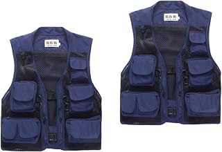 SOIMISS 2pcs mens lightweight vest tank tops for men mens fishing vest multi pocket vest multi pockets vest men nylon vest summer fishing vest Multiple pockets Cotton clothes travel