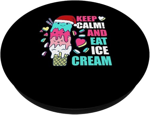 Miniatura 2 de Keep Calm And Eat Ice Cream Christmas Pajama Dessert X-Mas PopSockets Swappable PopGrip