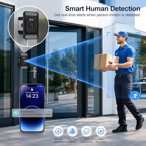 Image of Window Camera, 2K Indoor Security Camera for Outside View with AI Detection | 2K Video with AI Person Detection, Color Night Vision, Dual-Band WiFi 24 /7 Recording for Reliable Home Security, Easy Install