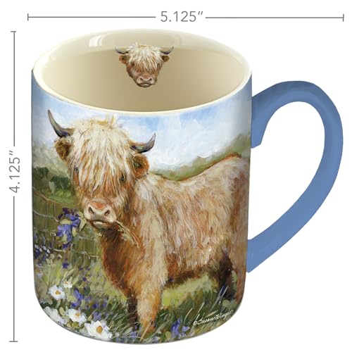 Taza de cerámica con vaca Highland multicolor miniatura 5