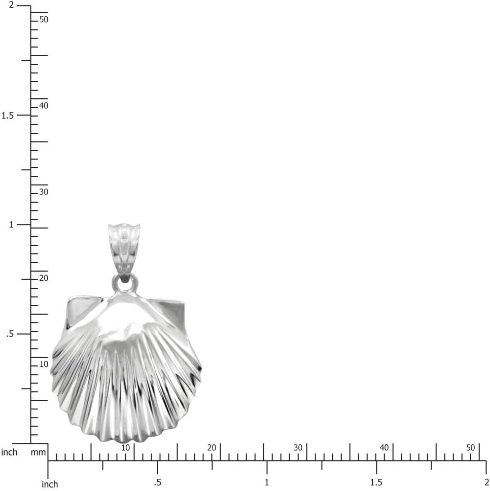 Honolulu Jewelry Company Sterling Silver High Polished Seashell Necklace Pendant with 18" Box Chain - Image 2