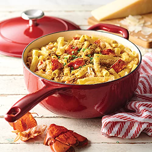 Image of TRAMONTINA Enameled Cast Iron Covered Saucier, 3-Quart, Gradated Red