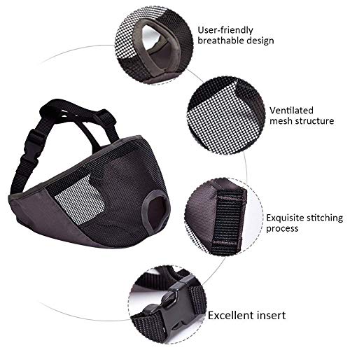 image for JYHY Short Snout Dog Muzzles- Adjustable Breathable Mesh Bulldog Muzzl