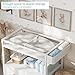 BOLUO Baby Changing Table with Storage, White Baby Dresser with Changing Table Top, Diaper Changing Station with 2 Fabric Drawers for Nursery Modern