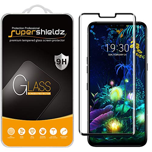 Supershieldz Designed for LG V50 ThinQ Tempered Glass Screen Protector, (Full Cover) (3D Curved Glass) Anti Scratch, Bubble Free (Black)