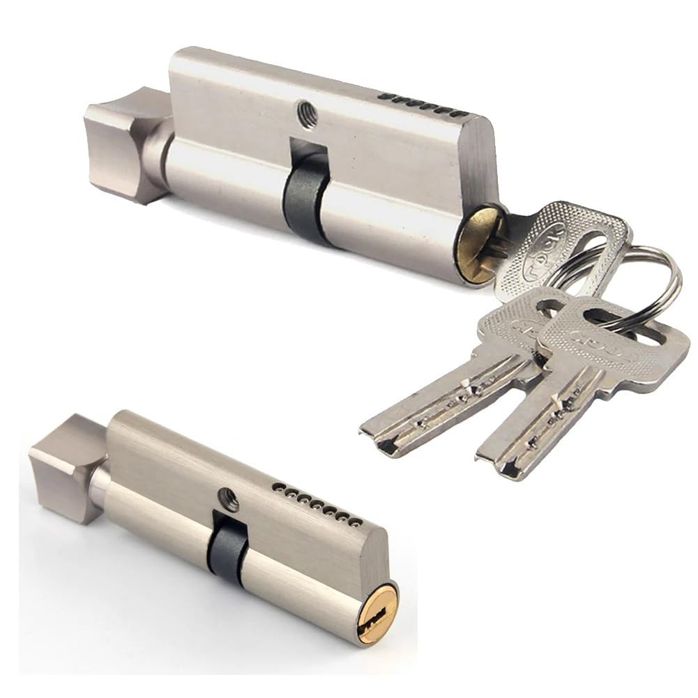 Cerradura de cilindro Euro, cerradura de puerta Interior de seguridad for el hogar de aluminio de 70mm con 3 llaves