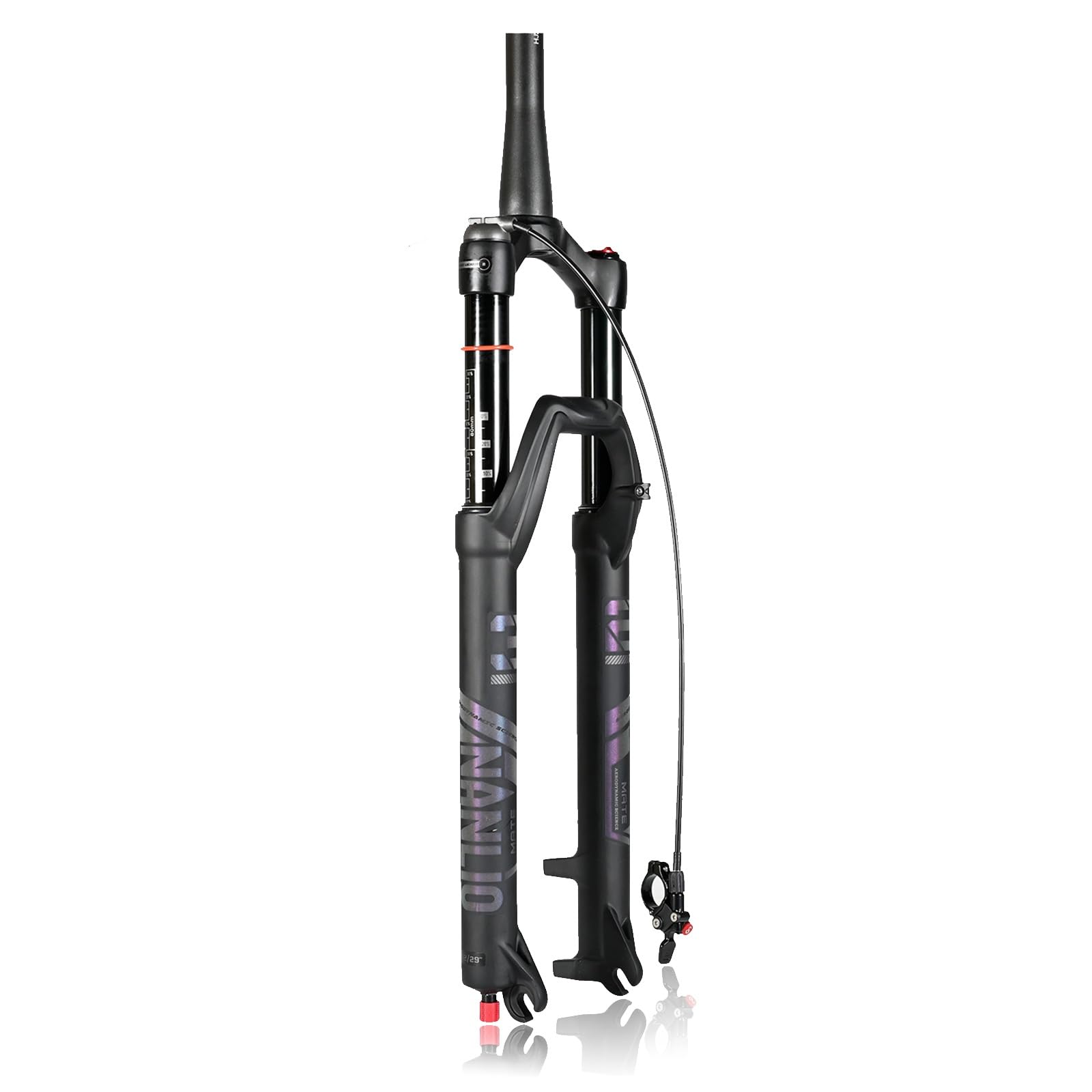 AZQOHMIS 26/27.5/29 Mountain Bike Air Suspension Fork Rebound Adjustment 1 1/2 Tapered Tube QR 9mm Travel 120mm Manual/Remote Locking Bike Forks