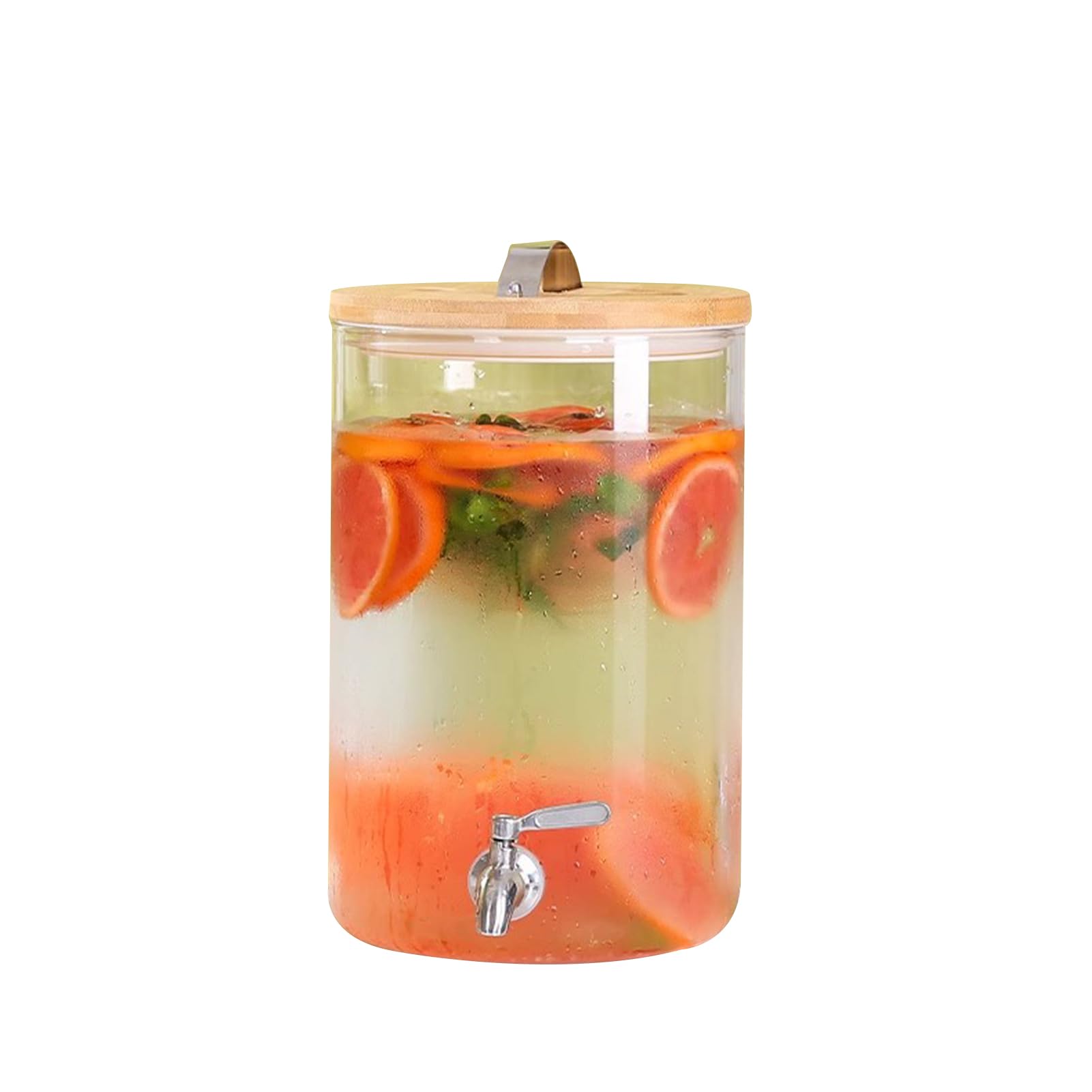 Photo 1 of 2 Gallon Beverage Serveware with Stainless Steel Spigot + Marker & Chalkboard 100% Leakproof Glass Drink Dispenser for Parties with Spout, Airtight 