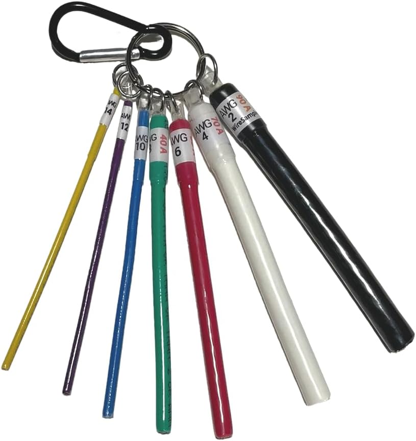 Wire Gauge Reference Samples for Electricians, Home Inspectors, Identification for Sizes AWG 2,4,6,8,10,12,14. Electrical Audit Tool for Amps/Amperage, Copper, Made in America