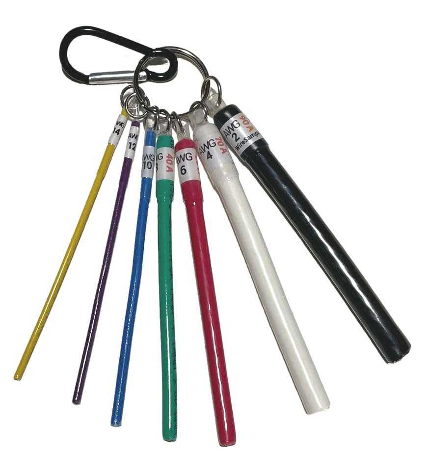 Wire Gauge Reference Samples for Electricians, Home Inspectors, Identification for Sizes AWG 2,4,6,8,10,12,14. Electrical Audit Tool for Amps/Amperage, Copper, Made in America