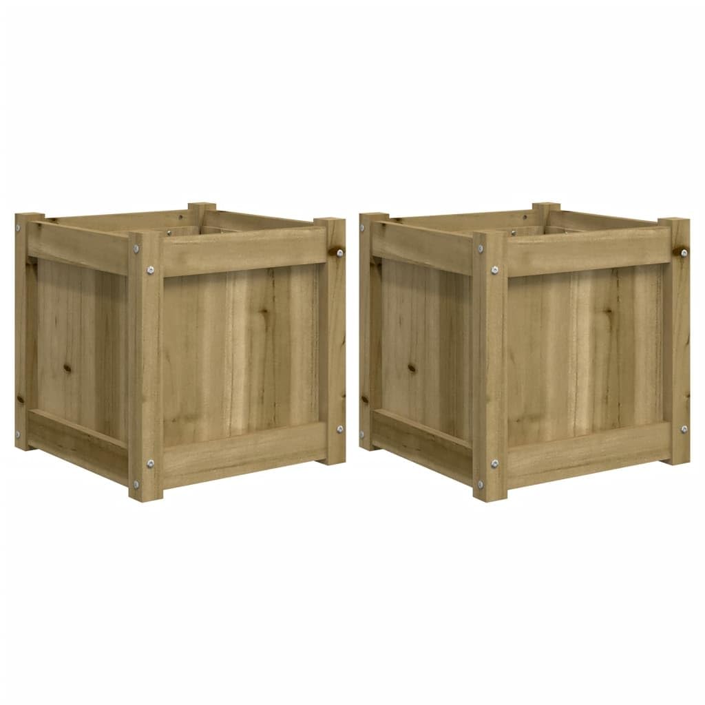 Vaso per piante fai da te in legno di pino massiccio, stile rustico, decorazione da giardino, 2 pezzi, in pino massiccio, per giardino e terrazza
