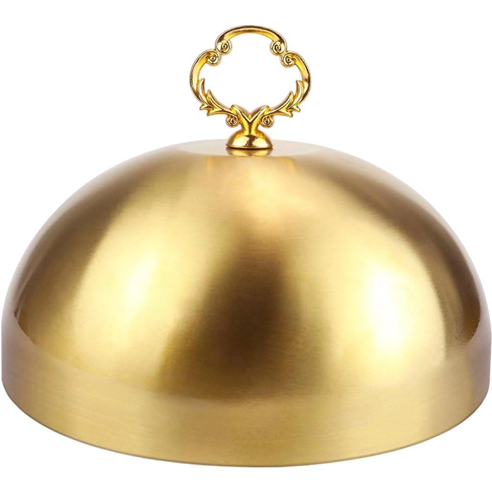 Uzztfa Stainless Steel Food Dome Cover Cheese Melting Dome Steak Dome Cover Cake Dessert Cover Basting Steaming Cover Serving Plate Dish Dome For Burgers Sandwiches